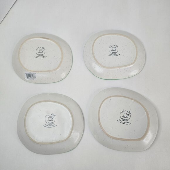 Eli + Ana Holiday Hummingbird 6 Inch Appy Plate Appetizer Ceramic Lot of 4 - Picture 11 of 11